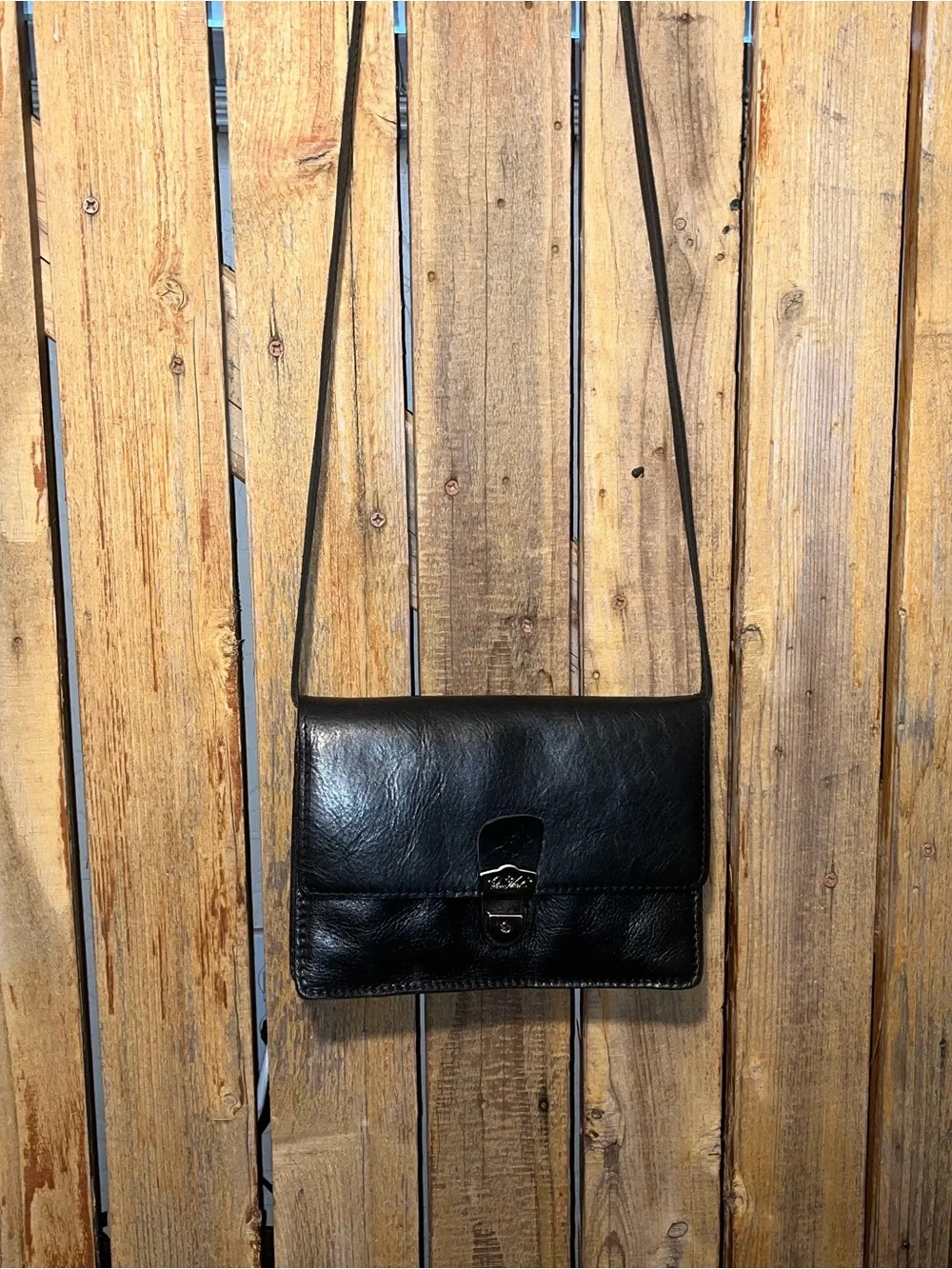 Patricia Nash Black Leather  Shoulder Bag